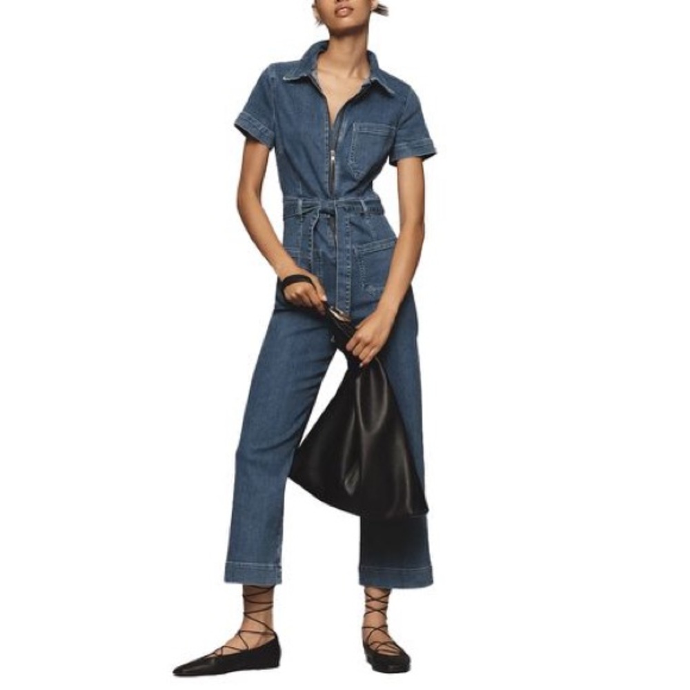 Maeve Blue Denim Jumpsuit